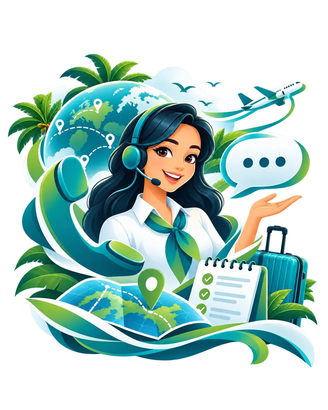 Travel enquiry support illustration